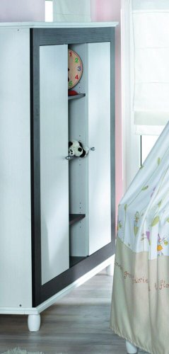 Geuther - Children's furniture 3-piece wardrobe including 2 clothes rails 1135S3, 3 shelves, W 153/H 180/D 58 cm on sale